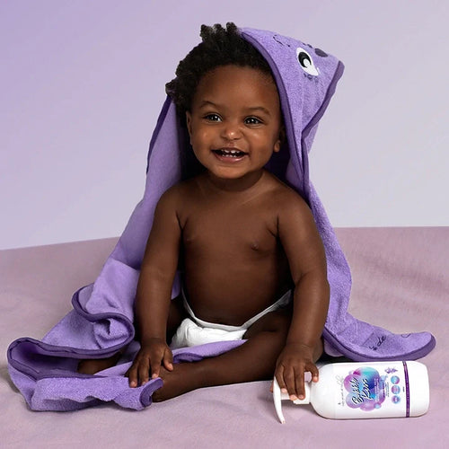 Cadeau de naissance douceur - Soin lavant doux corps et cheveux et cape de bain